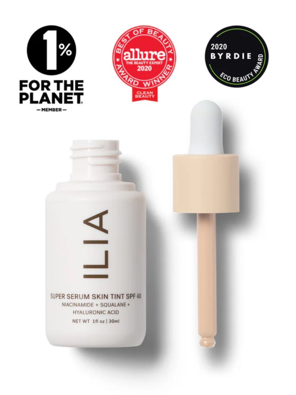 ILIA Super Serum Skin Tint SPF 40 with Dropper Shade Rendezvous ST1